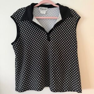 Black and White Polka Dot Top